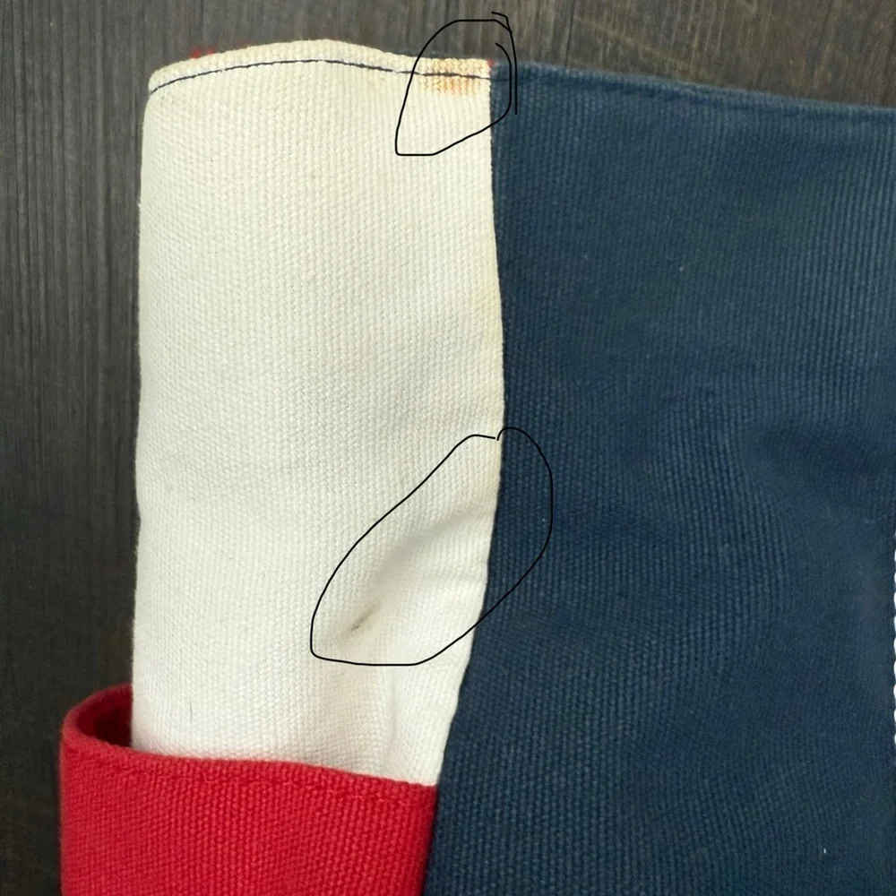 Large Red White and Blue Star Canvas Beach Weekend Tote Bag  Large
